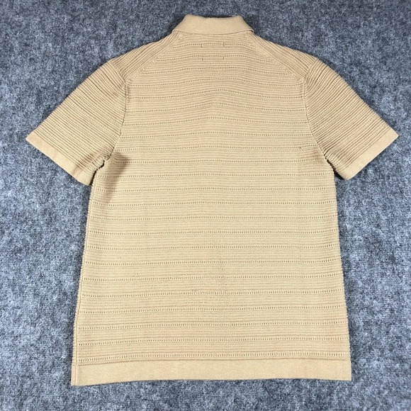 Abercrombie & Fitch Shirt Mens Small Tan Knit Button Front Camp Collar Retro - Picture 16 of 16